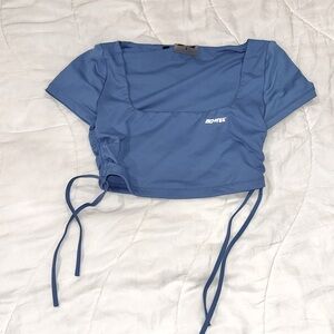 Bo+Tee Ambition Slinky Square Neck Crop Top Size S